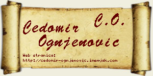 Čedomir Ognjenović vizit kartica